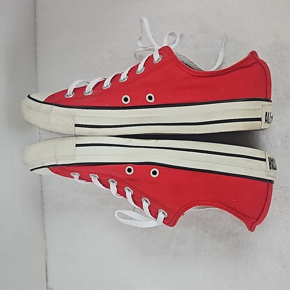 Converse | Men's All Star Red Low-Top Lace-Up Sneakers Sz 8 - Picture 8 of 15